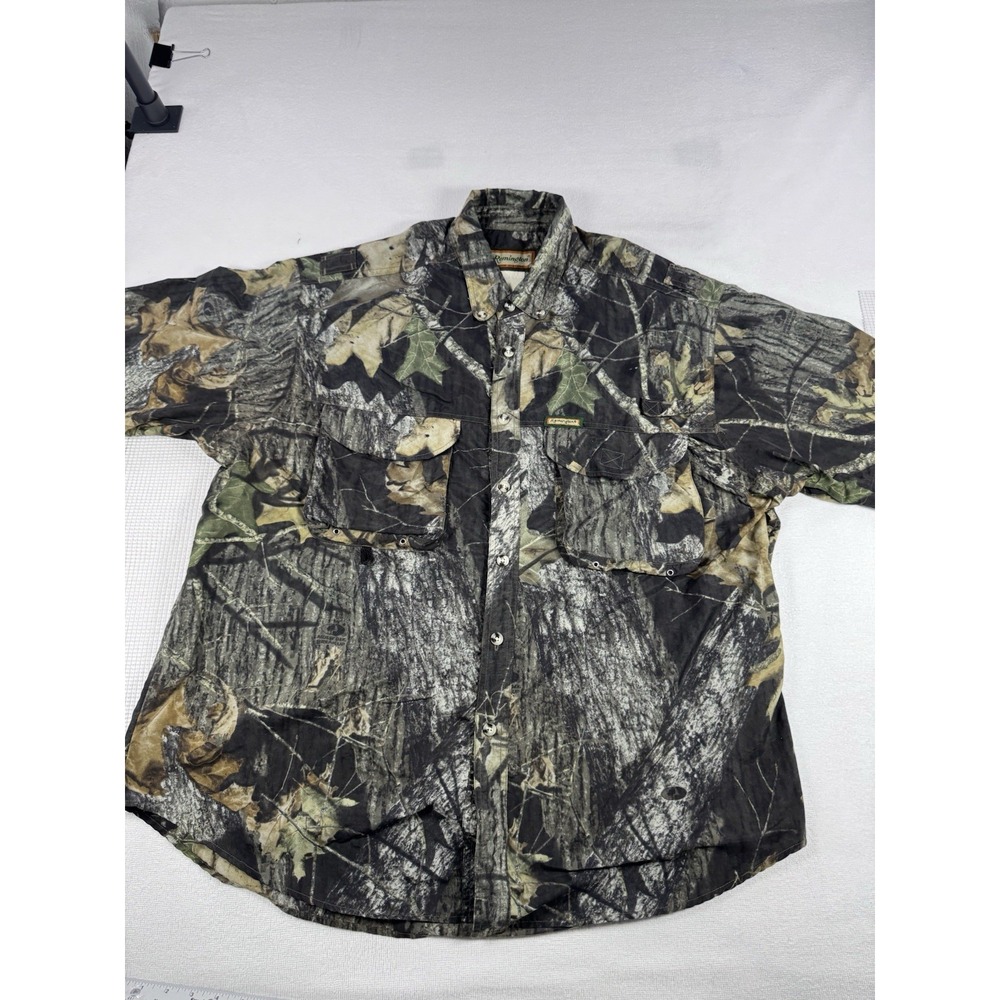 Remington Mossy Oak Break Up Camo Hunting Shirt Mens XXL Vented Fishing